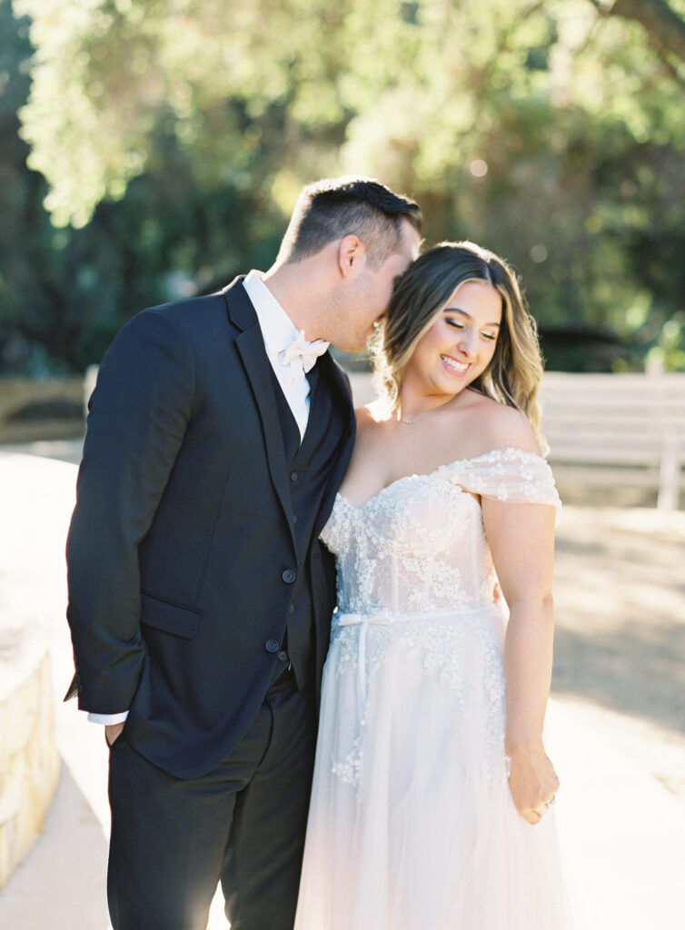 Bride and Groom Portrait at Calamigos Ranch Wedding - Lisa Leanne Photography
