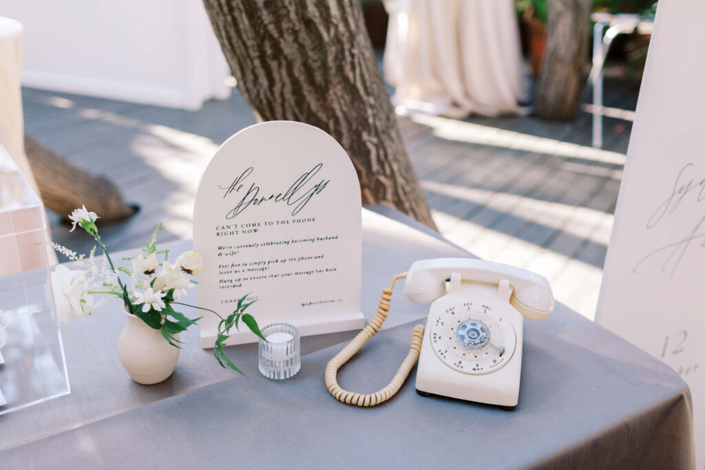 Oak Room Wedding Welcome Table - Calamigos Ranch - Lisa Leanne Photography