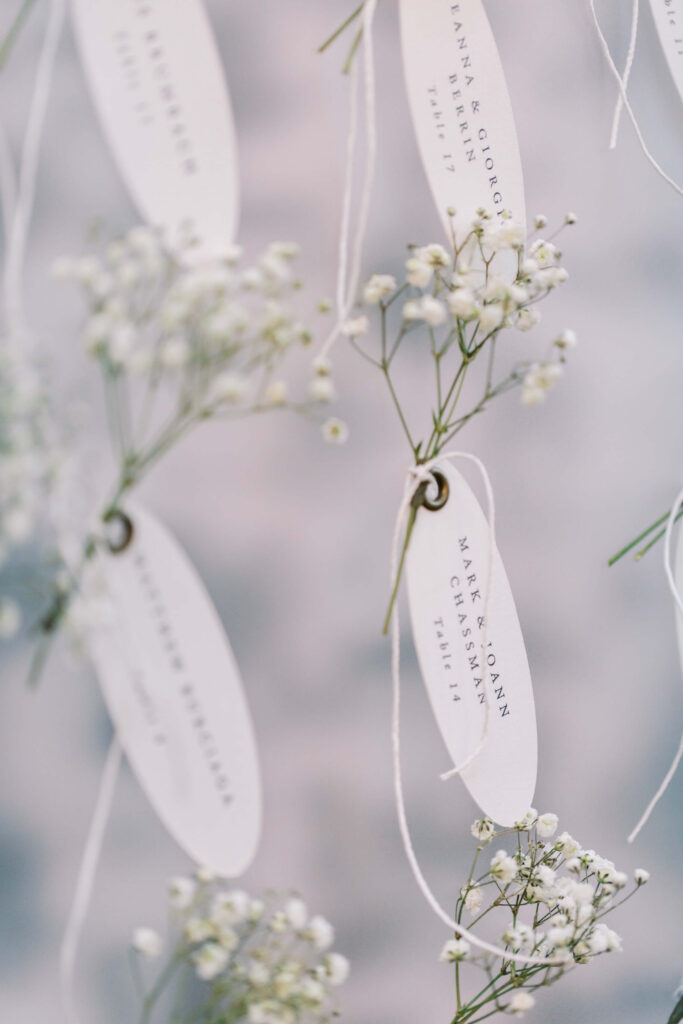 Guest Seating Chart Detail - Oak Room at Calamigos Ranch - Lisa Leanne Photography