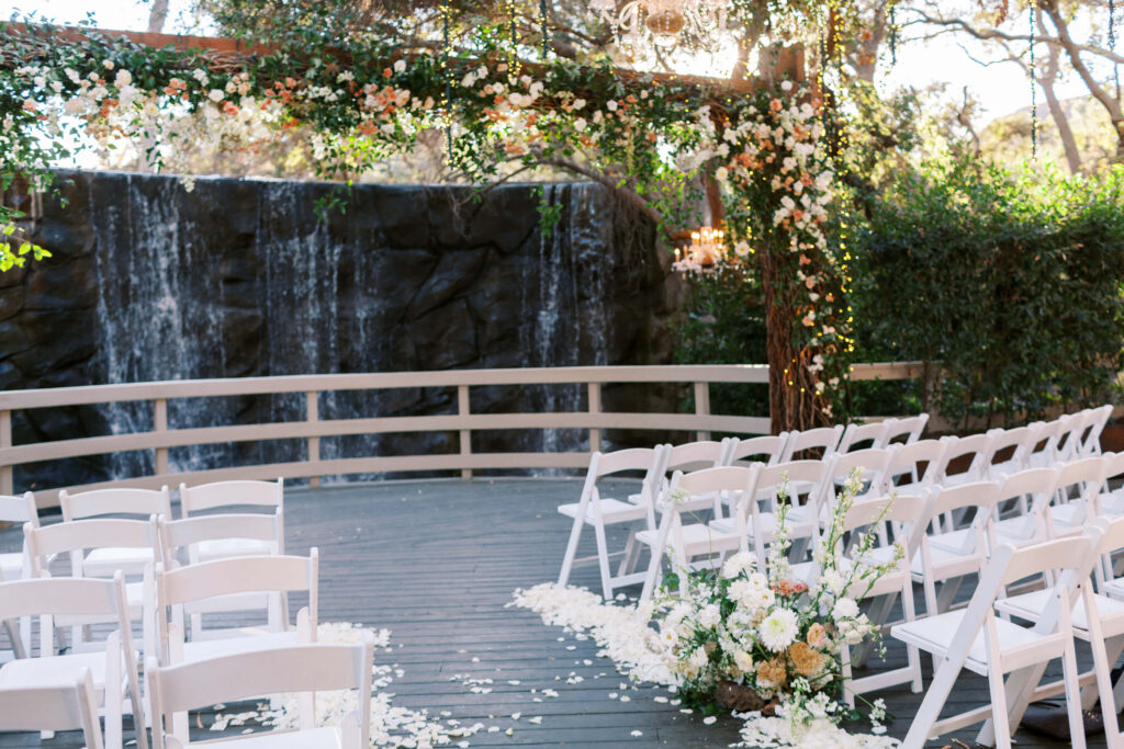 Oak Room Wedding Ceremony Setup - Calamigos Ranch - Lisa Leanne Photography