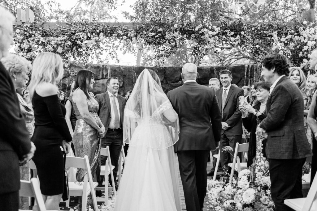Oak Room Wedding Ceremony Bride Processional - Calamigos Ranch - Lisa Leanne Photography