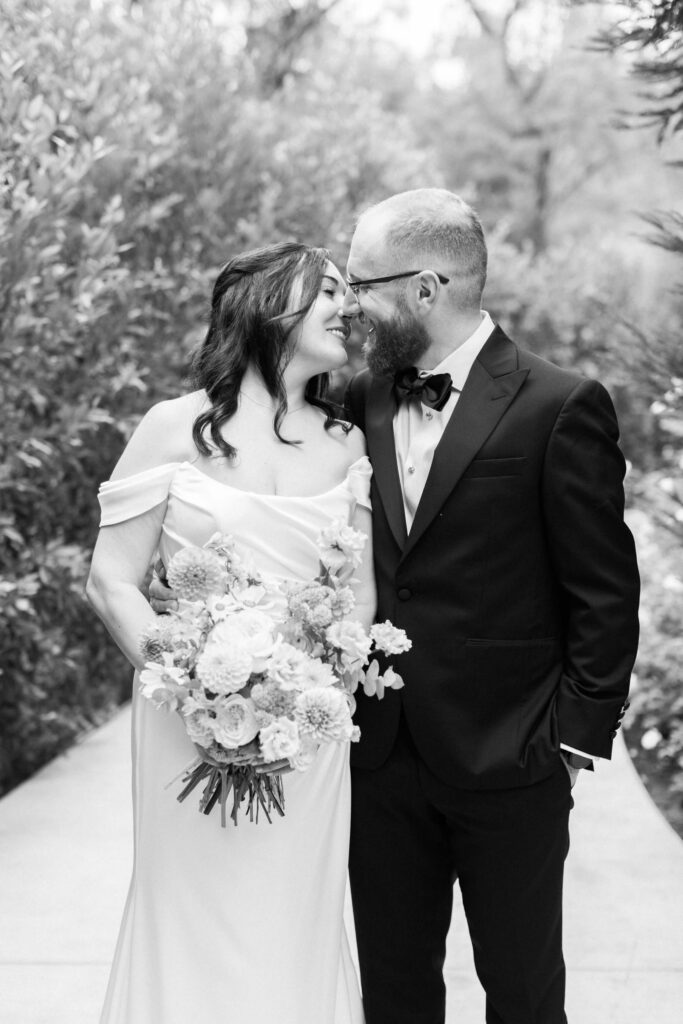 Calamigos Ranch Bride and Groom Portrait Black and White