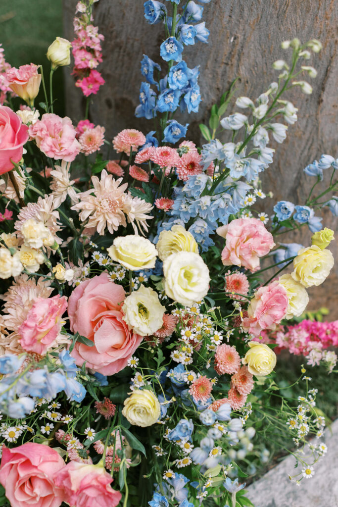 Calamigos Ranch Birchwood Room Wedding Ceremony Floral Detail