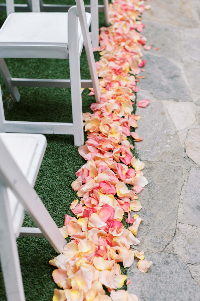 Calamigos Ranch Birchwood Room Wedding Ceremony Floral Detail