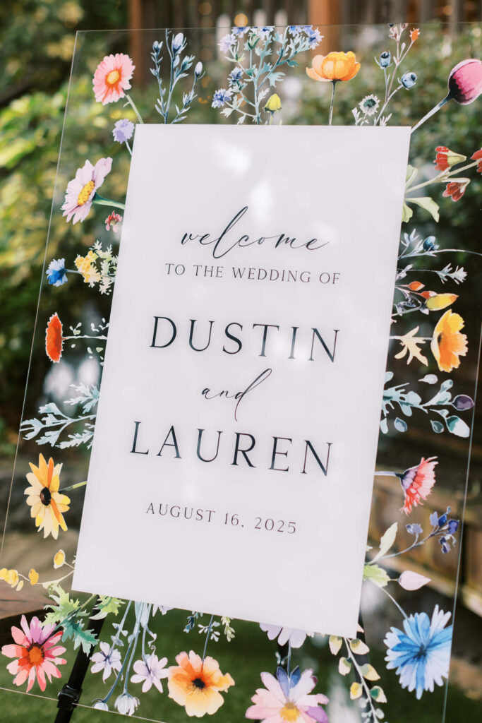 Calamigos Ranch Birchwood Room Wedding Welcome Sign