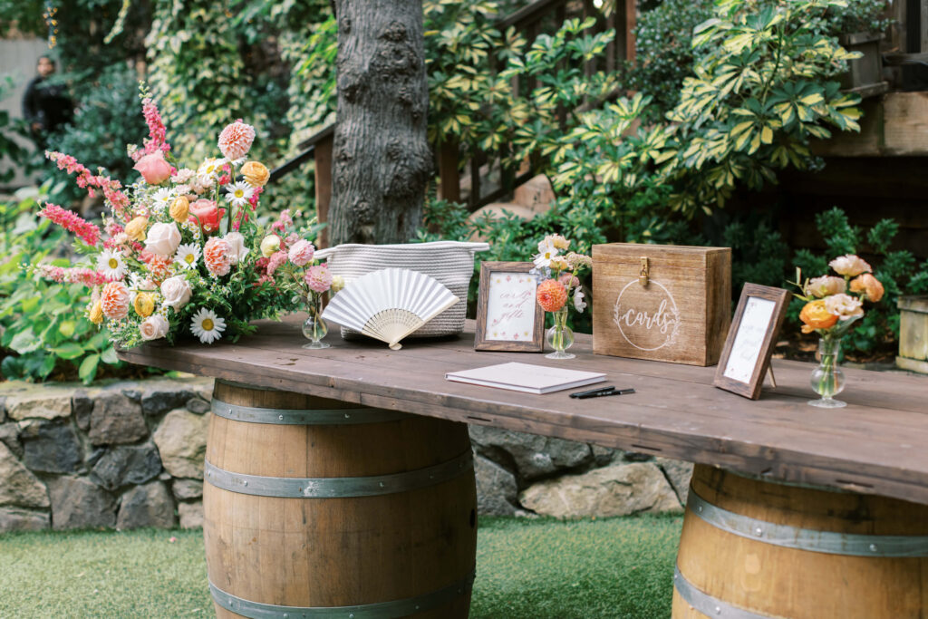 Calamigos Ranch Birchwood Room Wedding Welcome Table