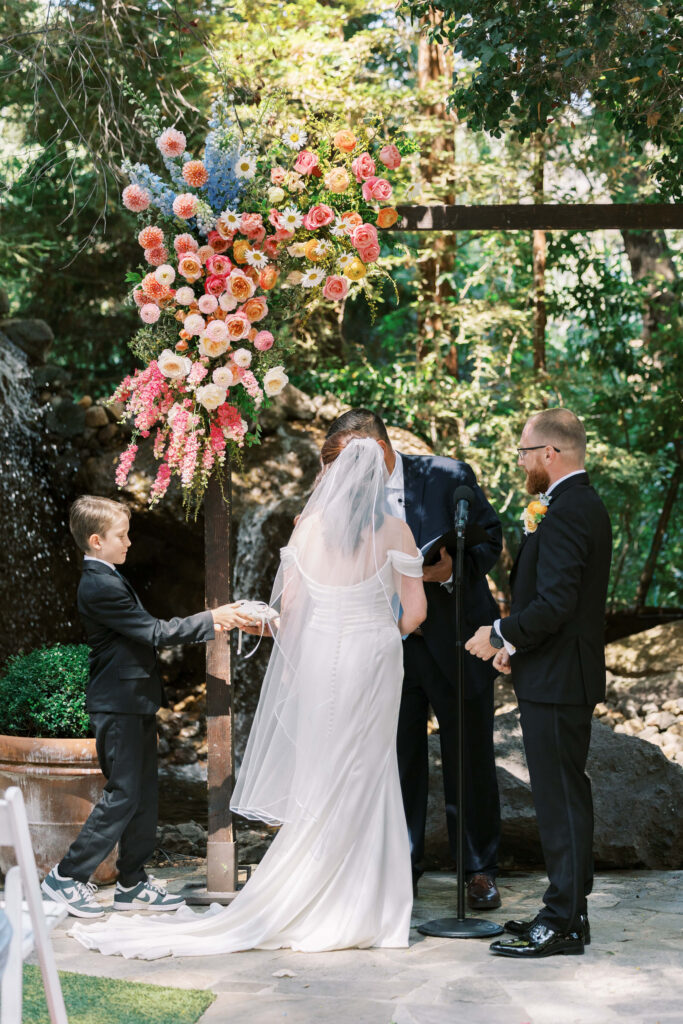 Calamigos Ranch Birchwood Room Wedding Ceremony Rings