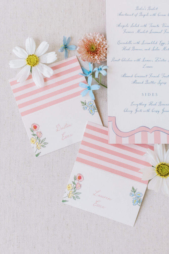 Calamigos Ranch Brunch Wedding Place Cards