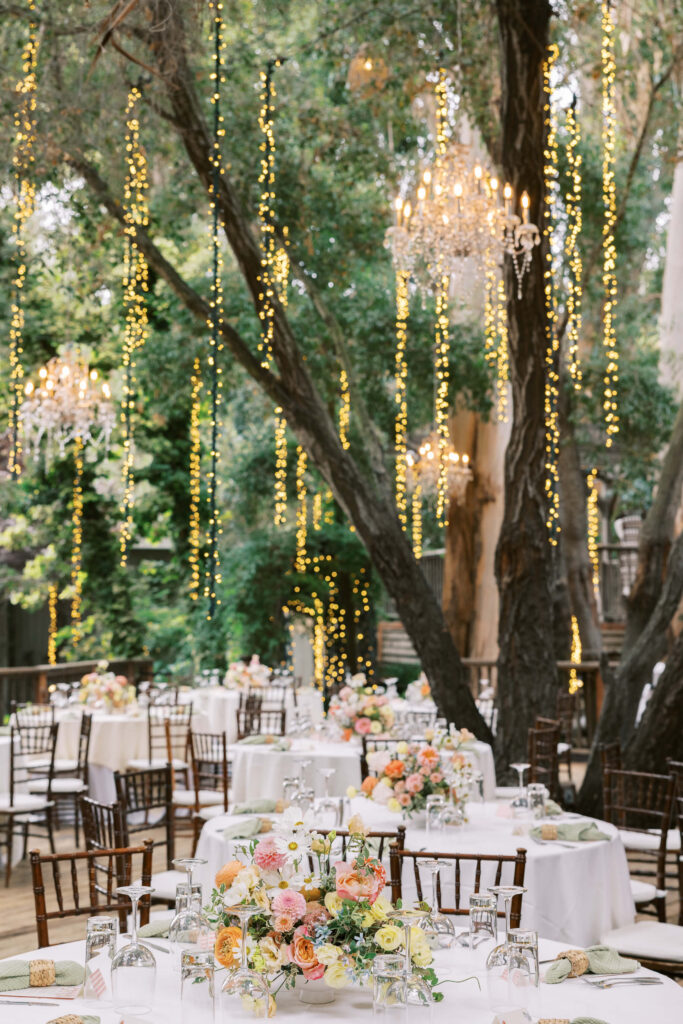 Calamigos Ranch Wedding Reception Setup at the Birchwood Room