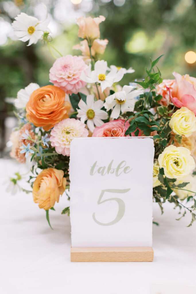 Birchwood Room Brunch Reception Table Card