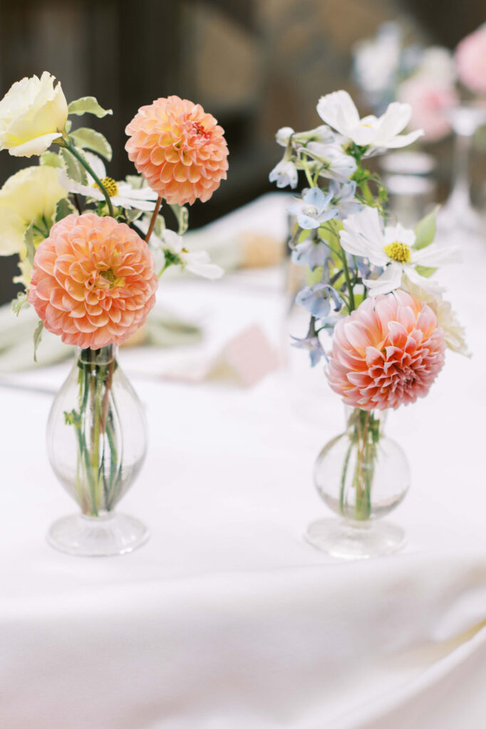 Birchwood Room Wedding Bride and Groom Table Florals