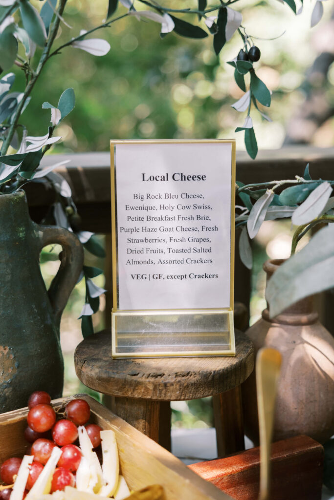 Calamigos Ranch Birchwood Room Cheese Table