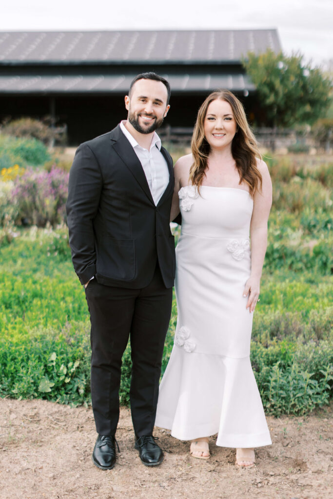 Roblar Farm Welcome Dinner Bride and Groom Portrait. Copyright - Lisa Leanne Photography, California