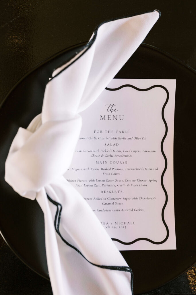 Roblar Winery Wedding Reception Menu - Lisa Leanne Photography