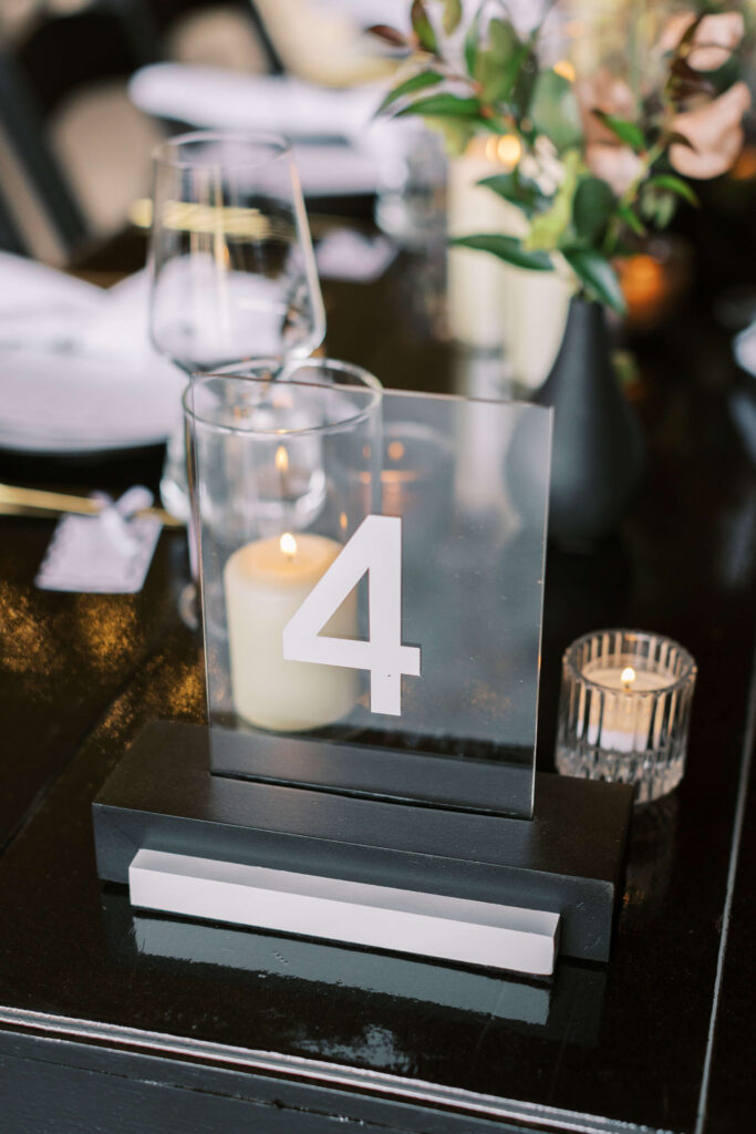 Roblar Farm Reception Table Number - Lisa Leanne Photography