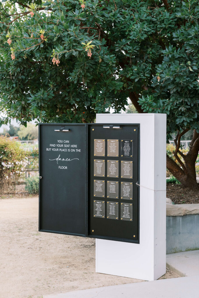 Roblar Farm Wedding Reception Seating Chart - Lisa Leanne Photography
