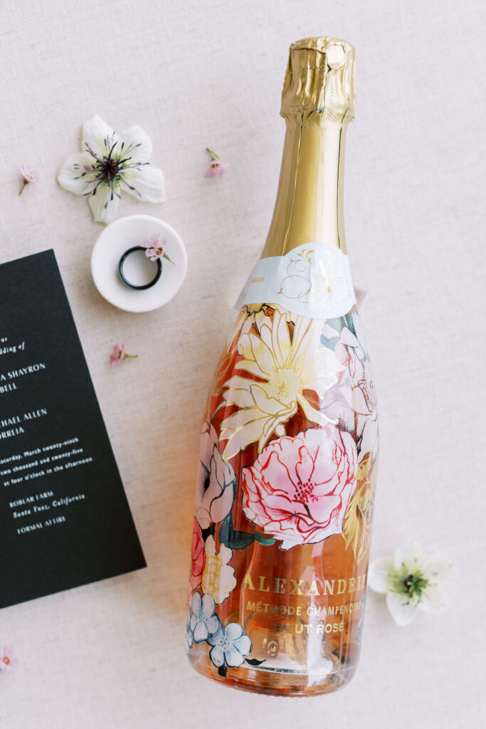 Roblar Farm Wedding Champagne Detail - Lisa Leanne Photography