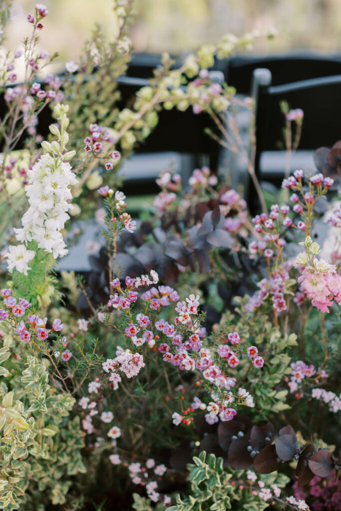Roblar Farm Ceremony Floral close up - Lisa Leanne Photography
