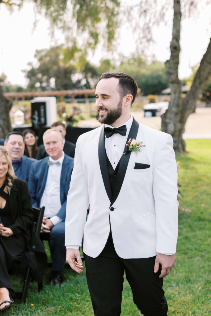 Roblar Farm Ceremony Groom Processional - Lisa Leanne Photography
