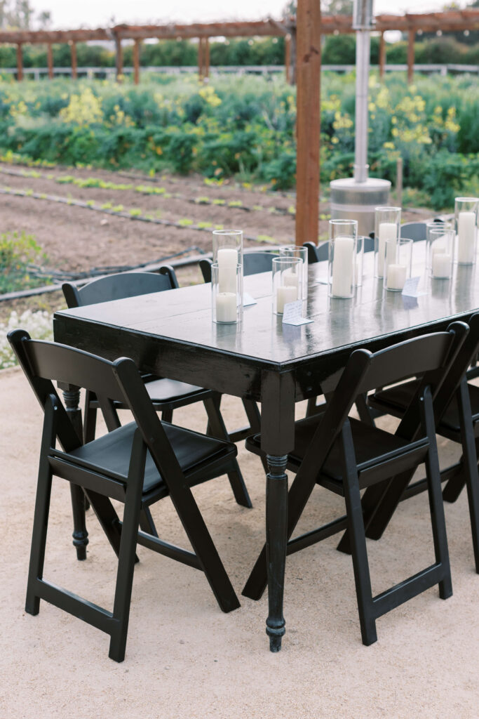 Roblar Farm Rehearsal Dinner Table Setup. Copyright - Lisa Leanne Photography, California