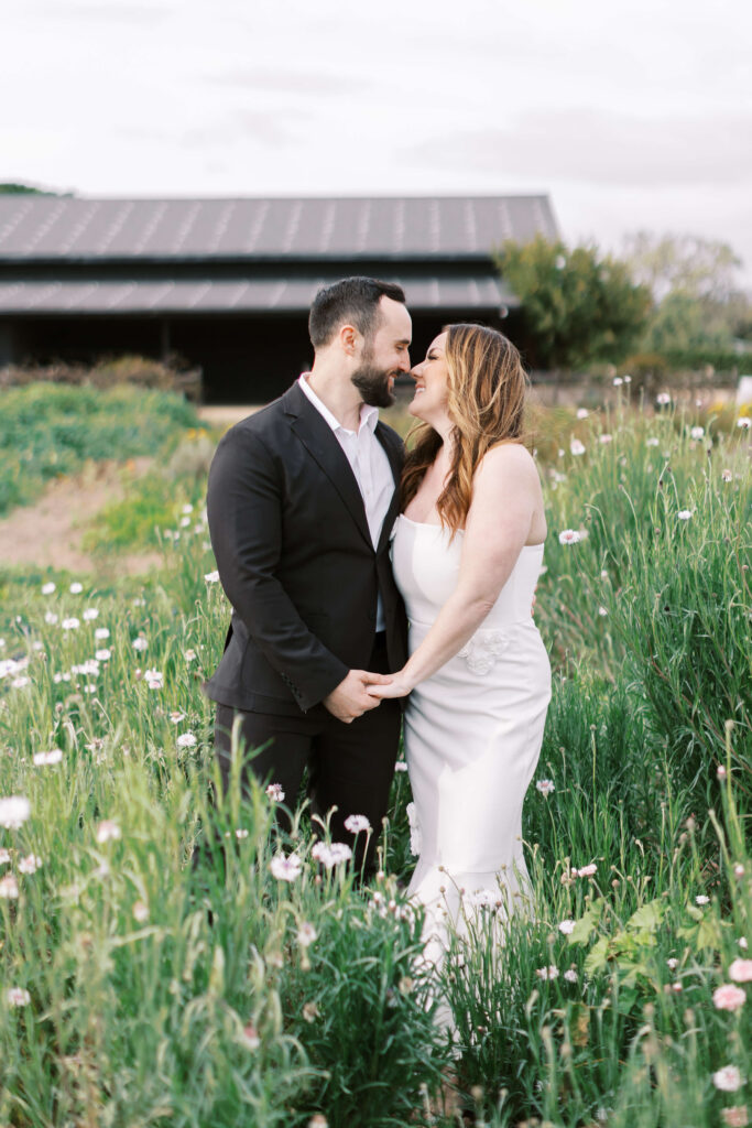 Roblar Farm Welcome Dinner Bride and Groom Portrait. Copyright - Lisa Leanne Photography, California
