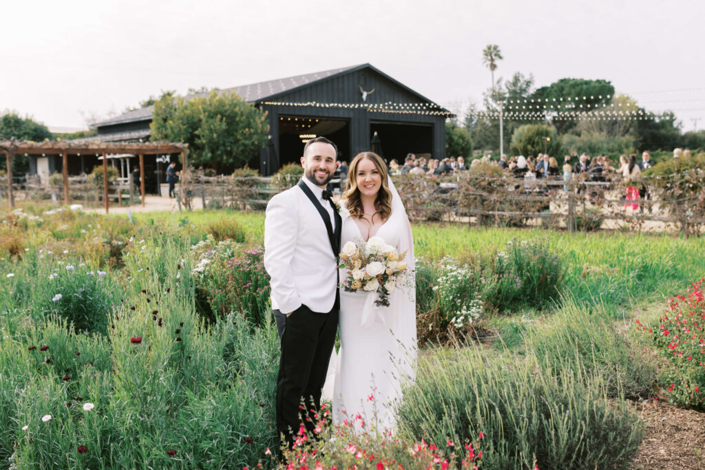 Roblar Farm Wedding Cocktail Hour Bride and Groom Portrait - Lisa Leanne Photography