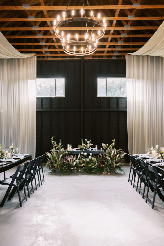 Roblar Winery Wedding Barn Reception Wide - Lisa Leanne Photography